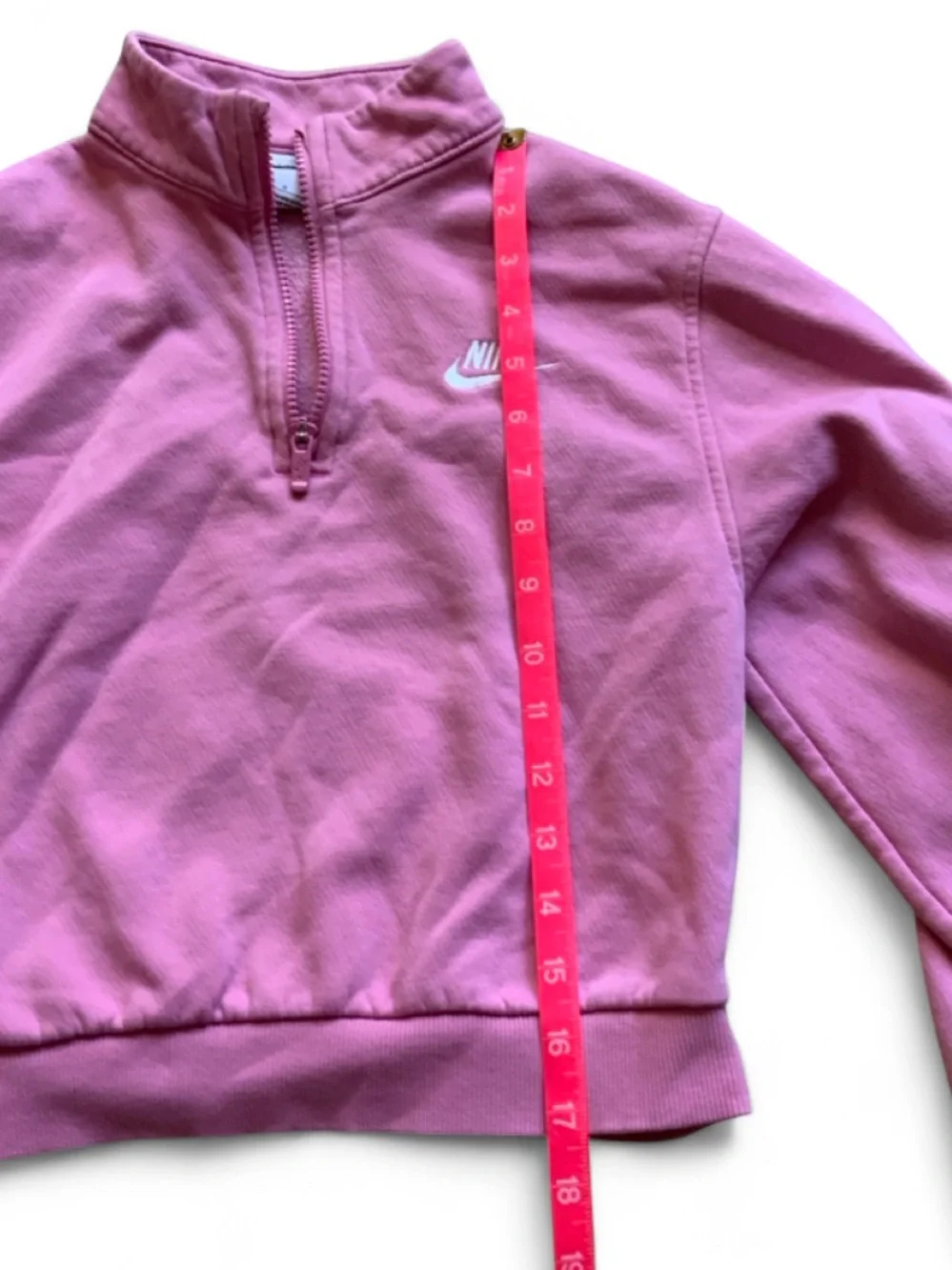 Nike Cropped Quarter-Zip Pullover Sweatshirt Girls Large